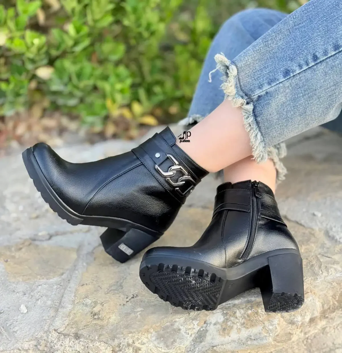 کفش زنانه نیم پوتین زیره ۷ سانت
