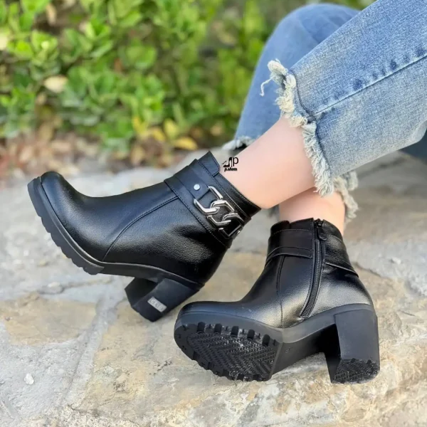 کفش زنانه نیم پوتین زیره ۷ سانت