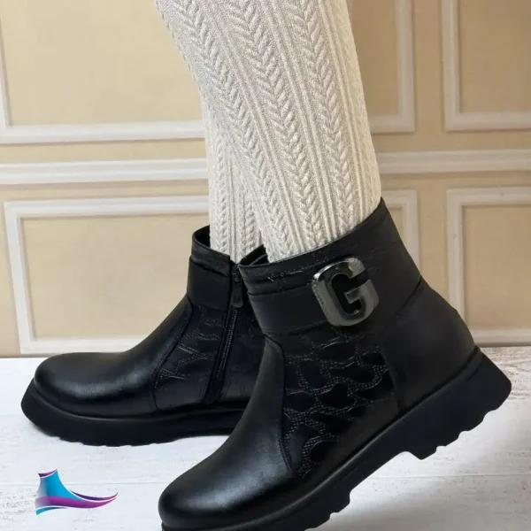 کفش زنانه بوت پاشنه ۳ سانت بغل دوخت